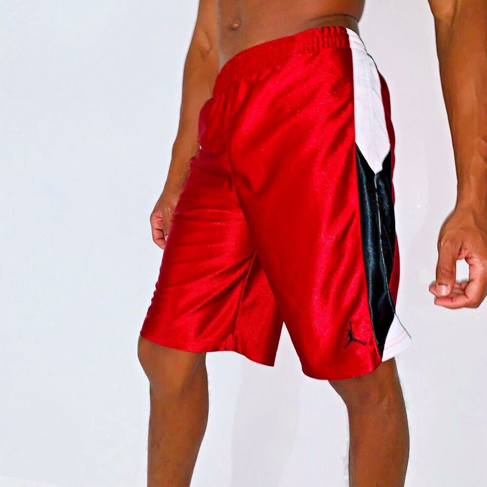 Jordan Vintage Super Rare Basketball Dazzle Shorts Sky Red Black Whi Men L